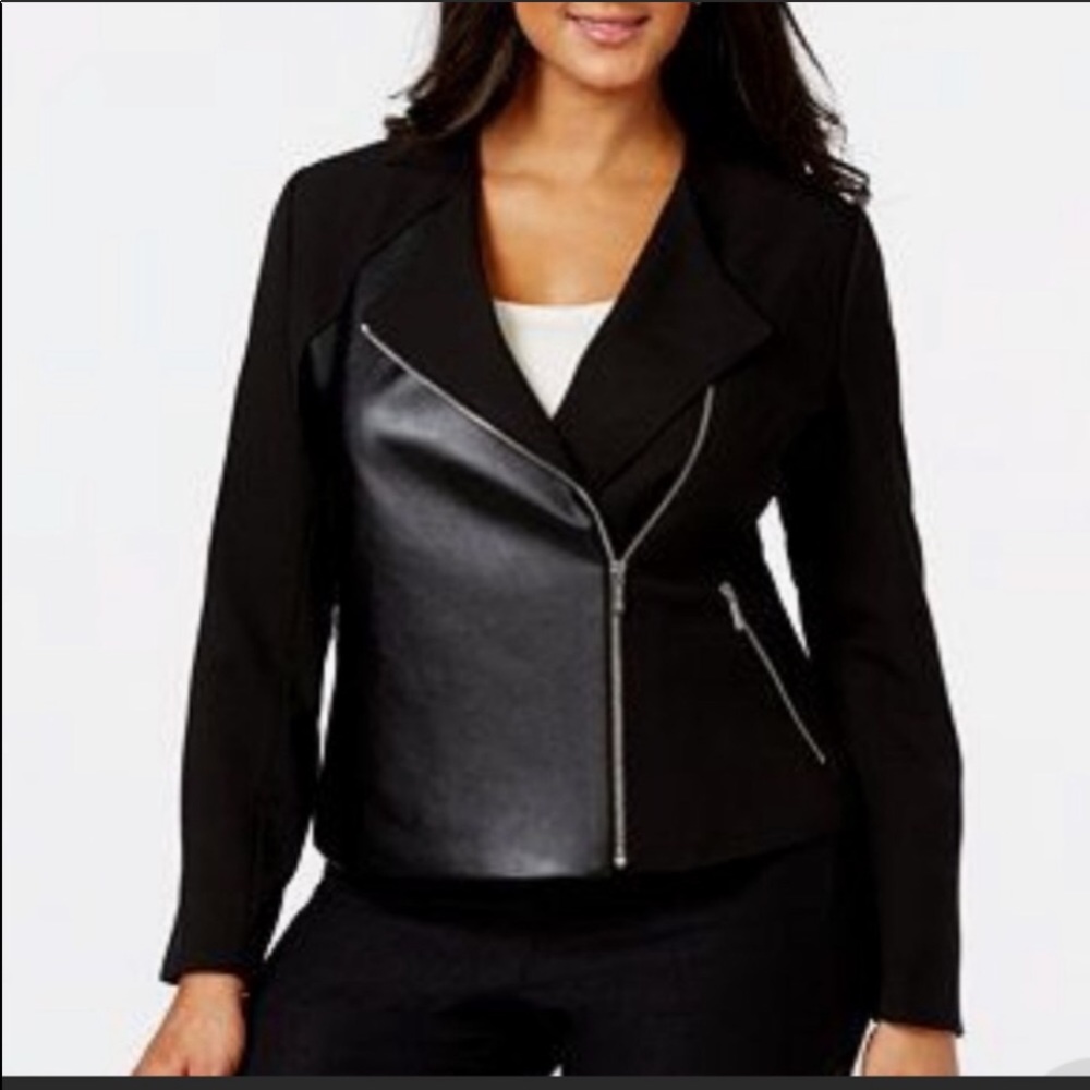 Calvin Klein Zipper Moto Jacket Black size: 14
